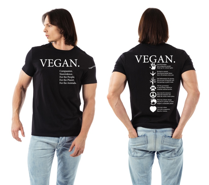 vegan shirt t-shirt black original classic front back