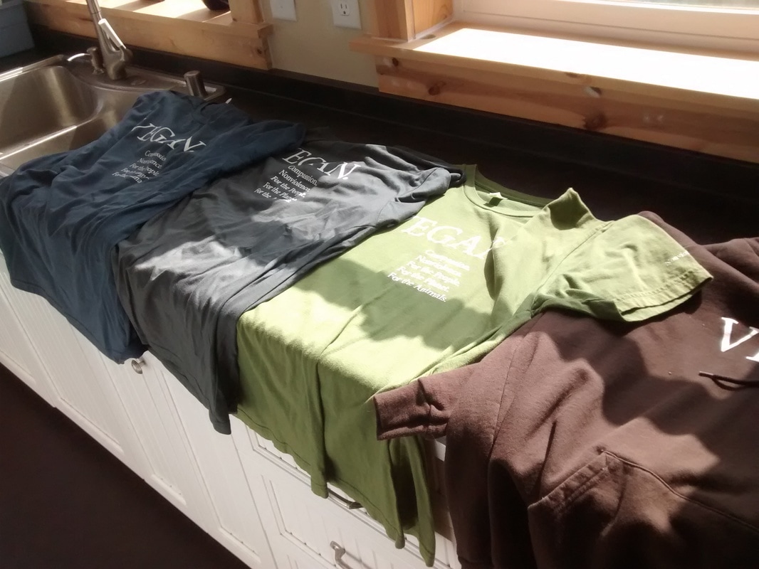 vegan shirt sampling colors